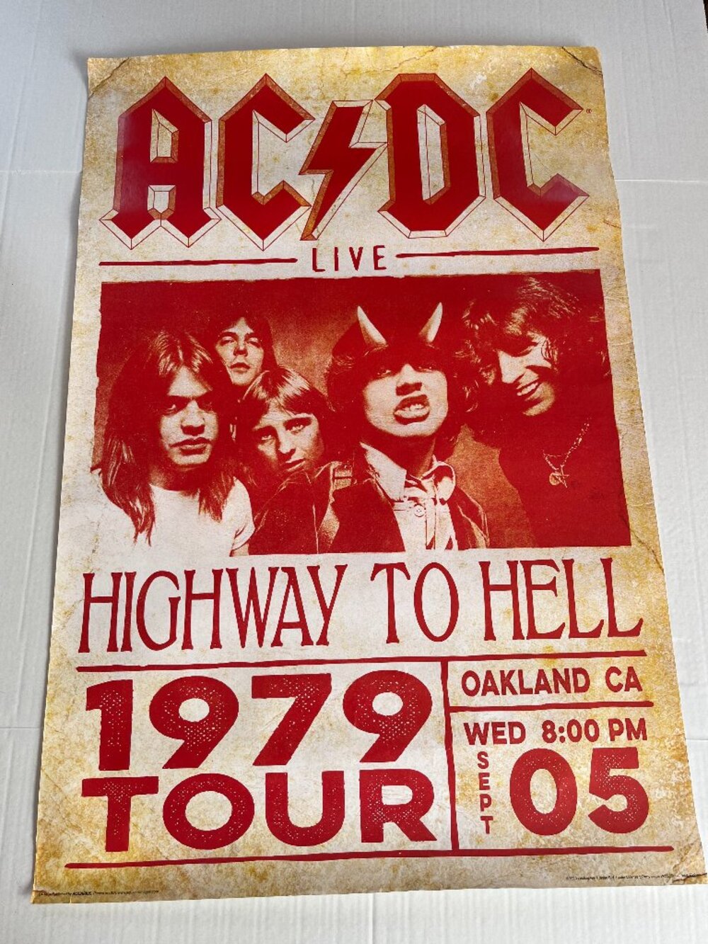 AC/DC Large Music Poster Highway to Hell 1979 Tour 24x36" inch
